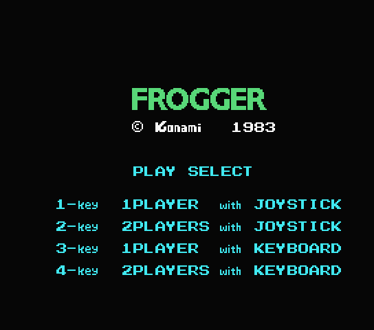 Frogger title screen for MSX